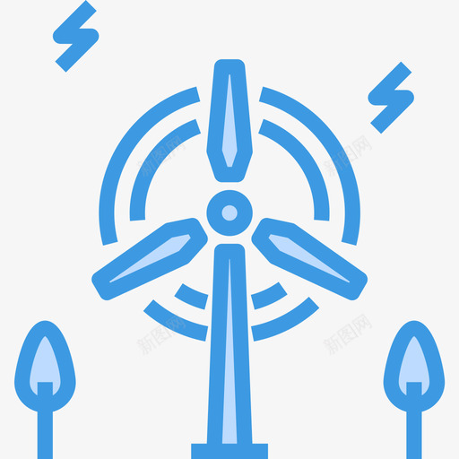 风车智能科技8蓝色图标svg_新图网 https://ixintu.com 智能 科技 蓝色 风车