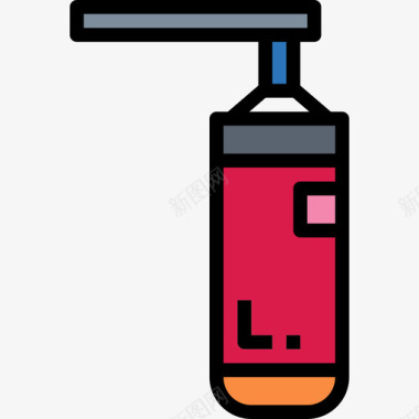 冲孔袋健身馆3线性颜色图标图标