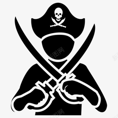 海盗剑战斗工具交叉海盗图标图标