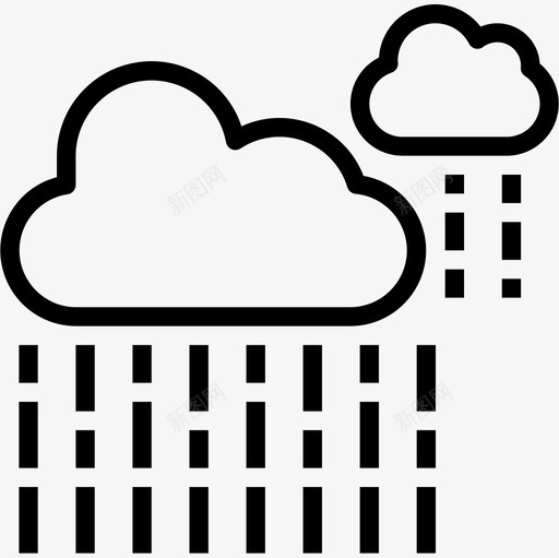 下雨天气151线性图标svg_新图网 https://ixintu.com 下雨 天气 线性