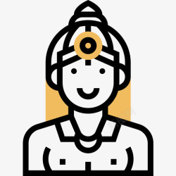 印度女神女神印度教神2黄影图标高清图片