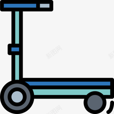 滑板车玩具童年2线性颜色图标图标