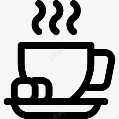 咖啡杯咖啡馆15直线型图标图标