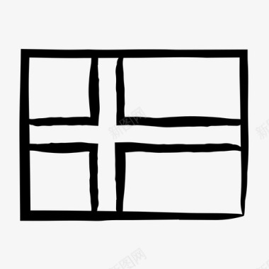 丹麦国旗国旗素描手绘国旗图标图标