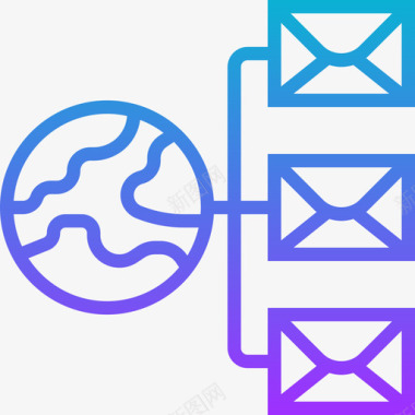 网络邮政要素3梯度图标图标
