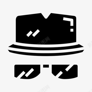 帽子衣服侦探图标图标