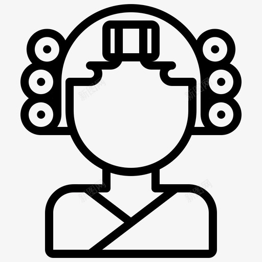 卷发器浴袍头发图标svg_新图网 https://ixintu.com 卷发器 发型 头发 女人 浴袍