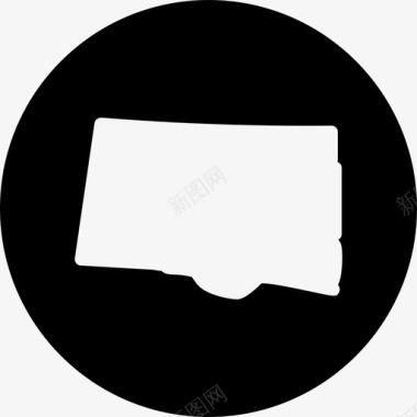 南达科他州地图sd南达科他州地图圆形填充图标图标