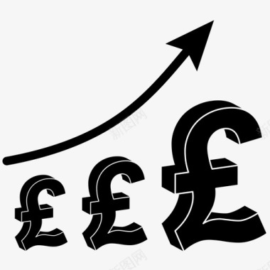 增长财务增长英镑图标图标