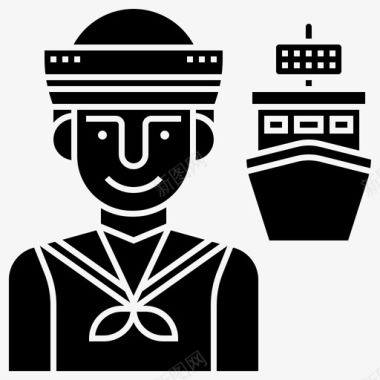水手海军帆船图标图标
