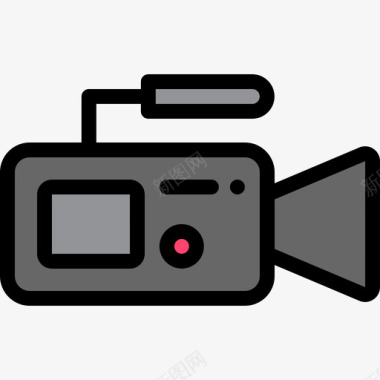 摄像机音频和视频10线性彩色图标图标