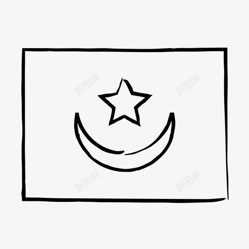 毛里塔尼亚国旗国旗素描手绘国旗图标svg_新图网 https://ixintu.com 世界 国旗 手绘 毛里塔尼亚 素描