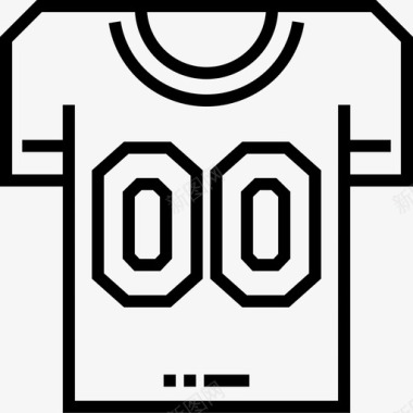 运动衫美式足球7直线型图标图标