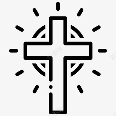 十字架圣诞节教堂图标图标