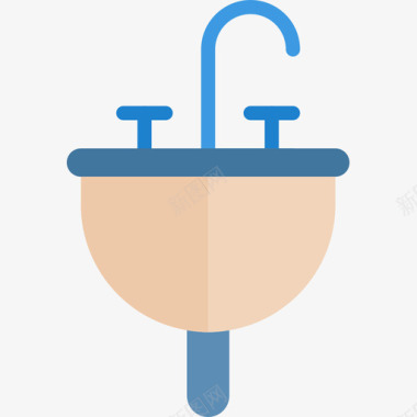水槽水管工工具扁平图标图标