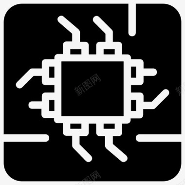 微处理器电子芯片存储芯片图标图标