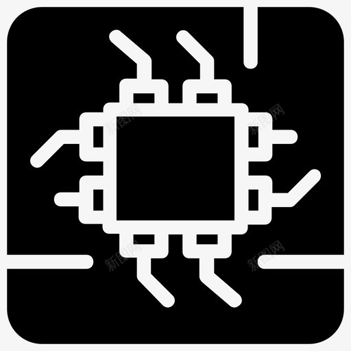 微处理器电子芯片存储芯片图标svg_新图网 https://ixintu.com 产品发布 存储芯片 微处理器 微控制器 微芯片 模块 演示符号图标 电子芯片