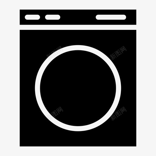 洗衣机室内雕刻图标svg_新图网 https://ixintu.com 室内雕刻 洗衣机