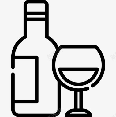 葡萄酒感恩节27直系图标图标