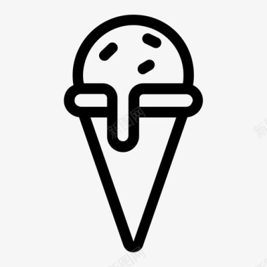 冰淇淋蛋卷冰淇淋筒蛋卷冰淇淋图标图标