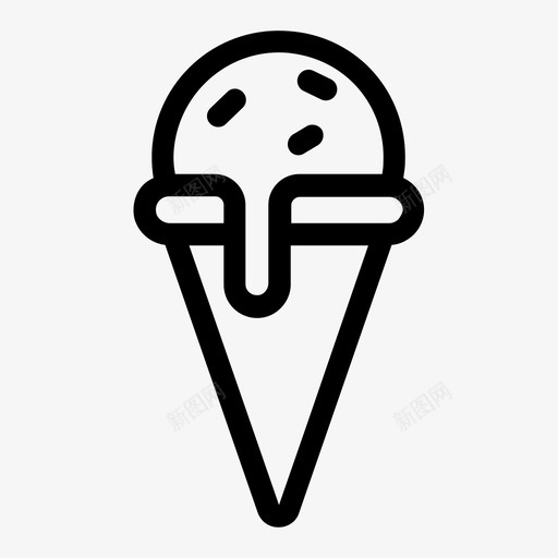 冰淇淋蛋卷冰淇淋筒蛋卷冰淇淋图标svg_新图网 https://ixintu.com 乳制品 冰淇淋 图标 圣代 甜点 系列 蛋卷