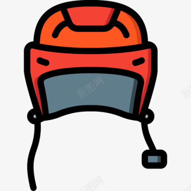 头盔冬季运动28线型颜色图标图标