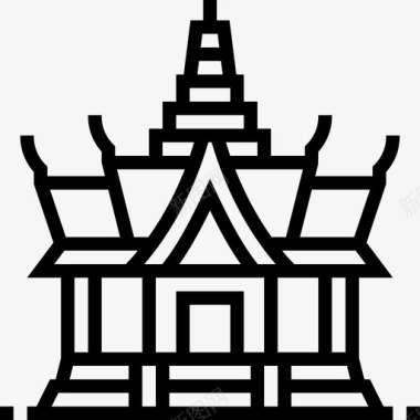 WatPhrakaew泰国符号2线性图标图标