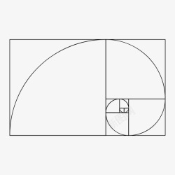 斐波金色螺旋美丽斐波那契图标高清图片