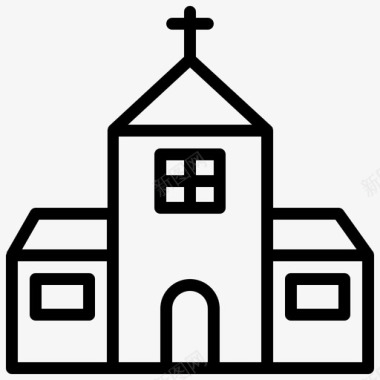 教堂建筑基督徒图标图标