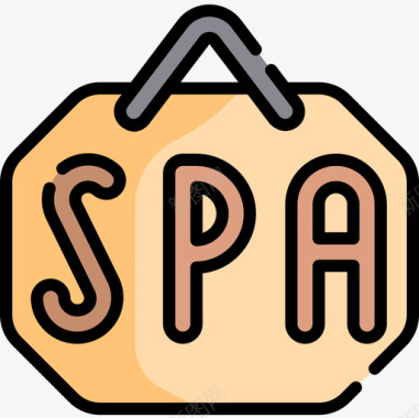 标志spa21线性颜色图标图标