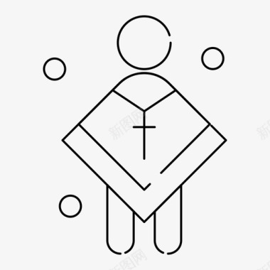 基督教教会男图标图标