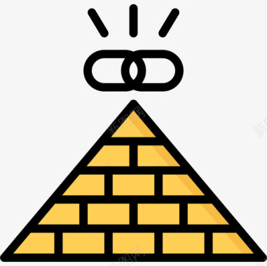 金字塔营销108彩色图标图标