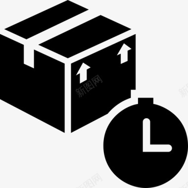 交货时间箱子时钟图标图标