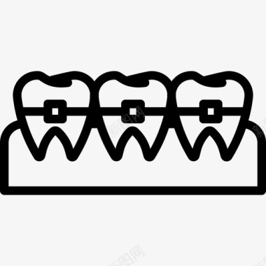 牙齿牙齿18线形图标图标
