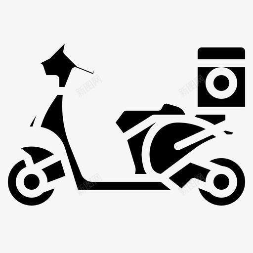 滑板车摩托车运输图标svg_新图网 https://ixintu.com 摩托车 滑板车 车辆 运输 运输固体图标