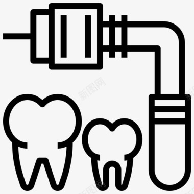 钻牙牙齿护理牙医图标图标
