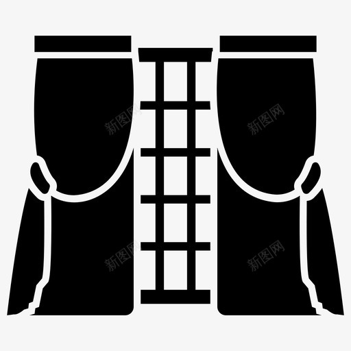 窗帘屏风窗罩图标svg_新图网 https://ixintu.com 家居设计和装饰符号图标 屏风 窗帘 窗挂 窗罩