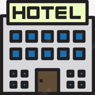 酒店旅游192线性颜色图标图标