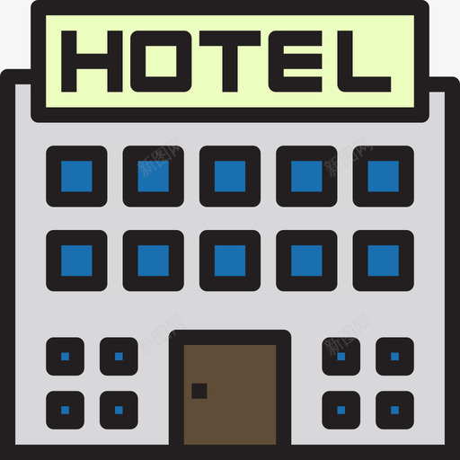 酒店旅游192线性颜色图标svg_新图网 https://ixintu.com 旅游 线性 酒店 颜色
