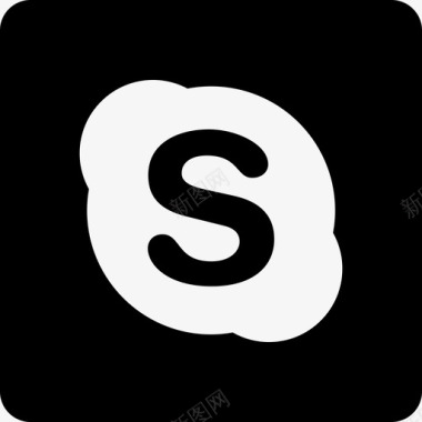 Skype社交媒体88方形图标图标