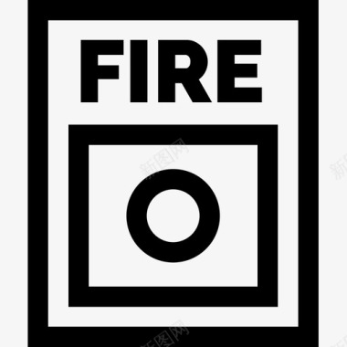 消防按钮紧急情况15线性图标图标