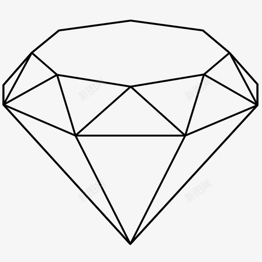 钻石钻石形状宝石图标svg_新图网 https://ixintu.com 宝石 形状 钻石