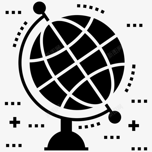 地球仪表球仪世界图标svg_新图网 https://ixintu.com 世界 图标 地球仪 技能 生活 表球 雕文