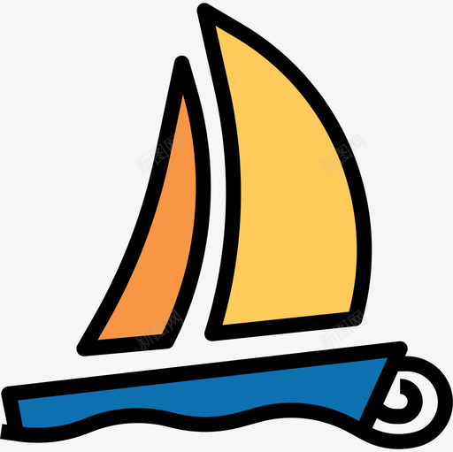 帆船探险38线性颜色图标svg_新图网 https://ixintu.com 帆船 探险38 线性颜色