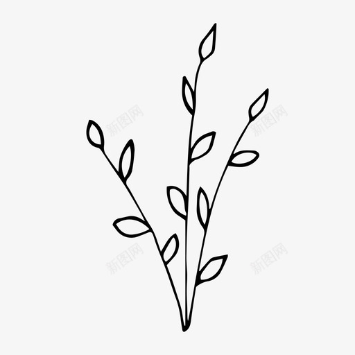 植物分枝元素图标svg_新图网 https://ixintu.com 元素 分枝 植物 自然 花