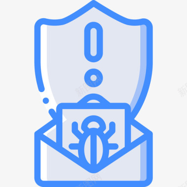 电子邮件网络安全17蓝色图标图标