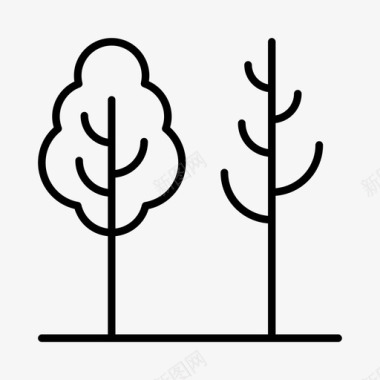 季节树园艺植物学图标图标