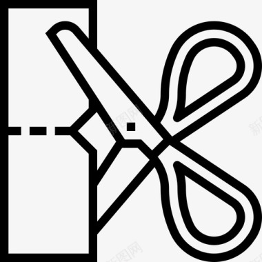 剪刀缝纫设备3线状图标图标