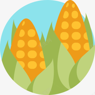 玉米秋季52平坦图标图标