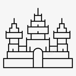 康博吴哥窟东盟大厦佛教寺庙图标高清图片